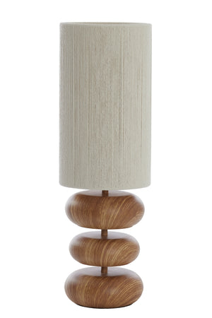 Table lamp Ø22x67,5 cm DANIALO wood print natural+rope cream | Light & Living