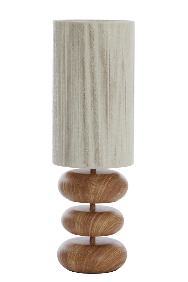 Table lamp Ø22x67,5 cm DANIALO wood print natural+rope cream | Light & Living