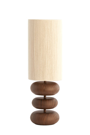 Table lamp Ø22x67,5 cm DANIALO wood print d brown+rope cream | Light & Living