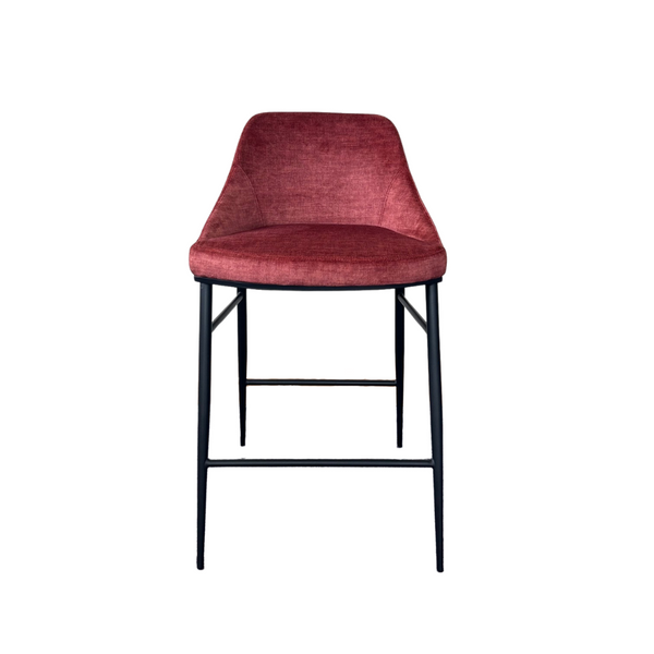 Vai Barstool - Bella Velour Coral - Tommy Franks