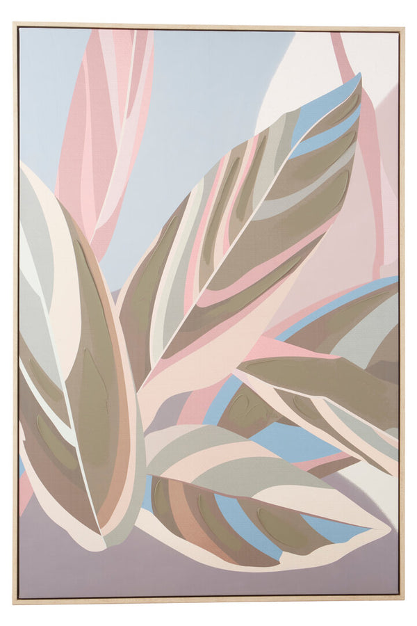 Astratto Pastel Leaves Canvas Wall Art detail image – Xshowhome furniture