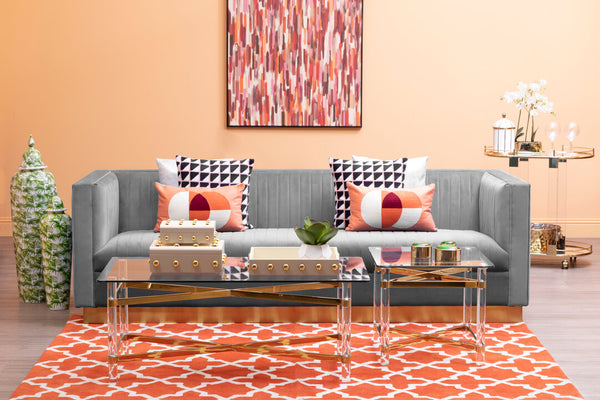 Opal 3 Seat Grey Sofa detail image – Xshowhome furniture