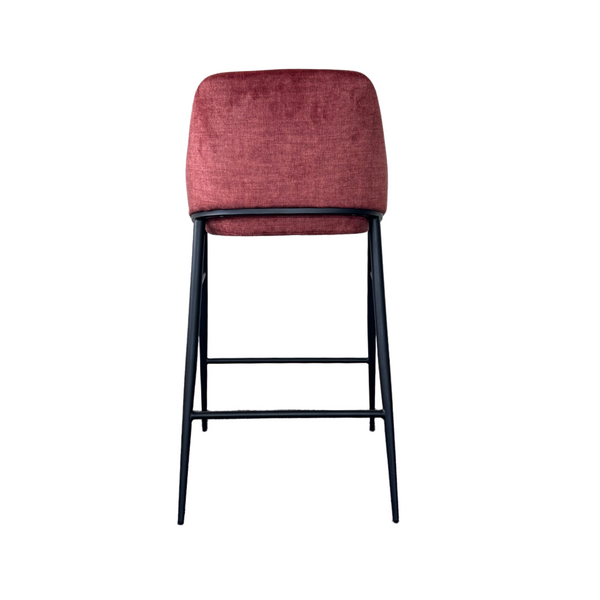 Vai Barstool - Bella Velour Coral - Tommy Franks