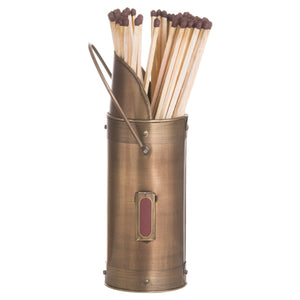 Antique Bronze Matchstick Holder with 60 Matches