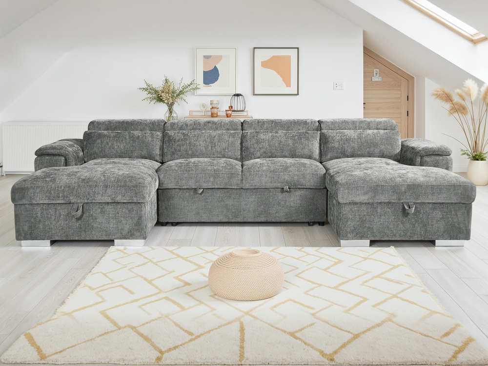 Alaya Sofabed Grey U Shape Corner - Xshowhome