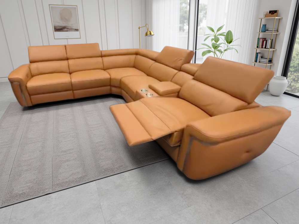 Somerville Electric Recliner Sofa Tan Large Corner - Xshowhome