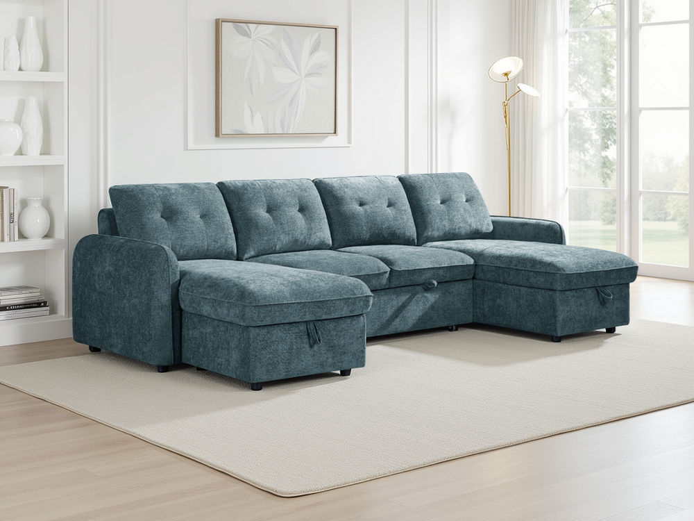 Moscow Sofabed Blue U Shape Corner - Xshowhome