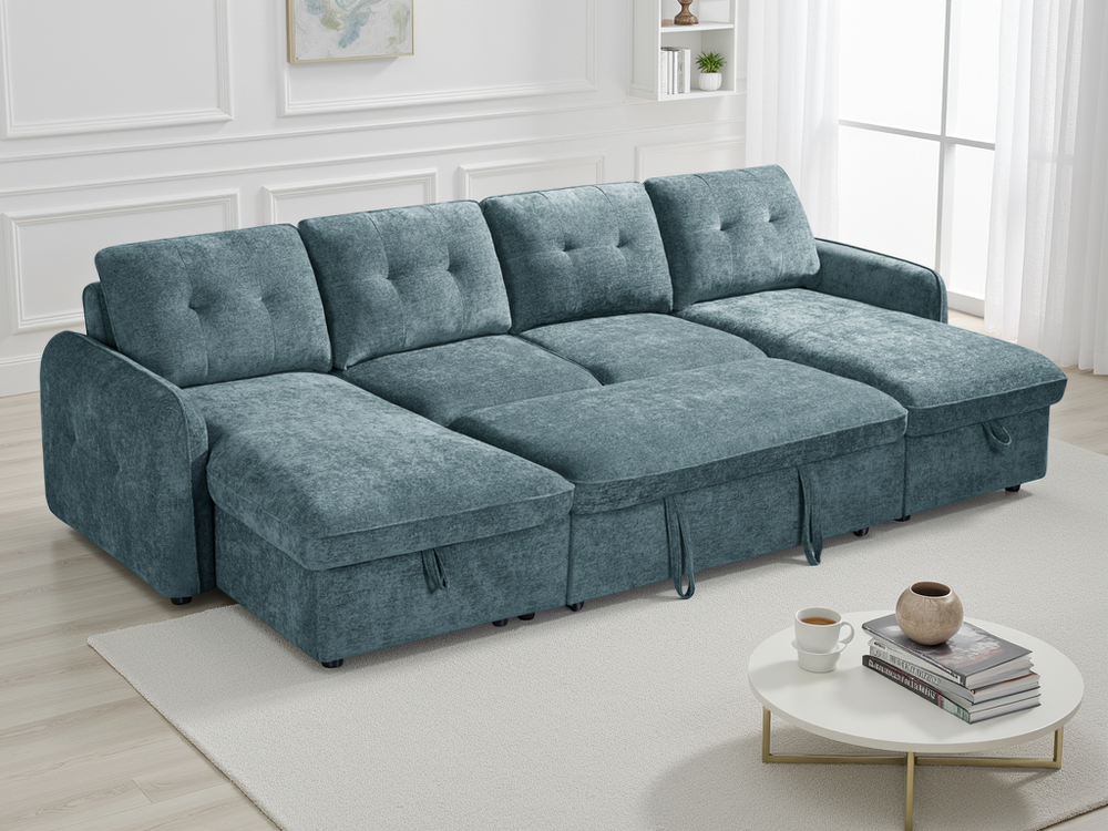 Moscow Sofabed Blue U Shape Corner - Xshowhome