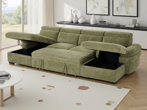Hudson Sofabed Green U Shape Corner - Xshowhome