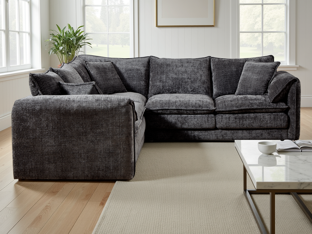 Solaya Sofa Black Large Corner - Xshowhome