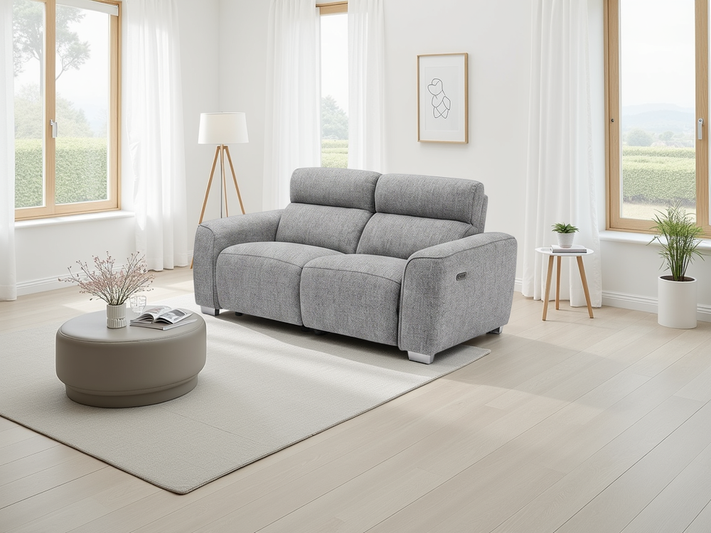 Toronto Electric Recliner Grey 2 Seater - Xshowhome