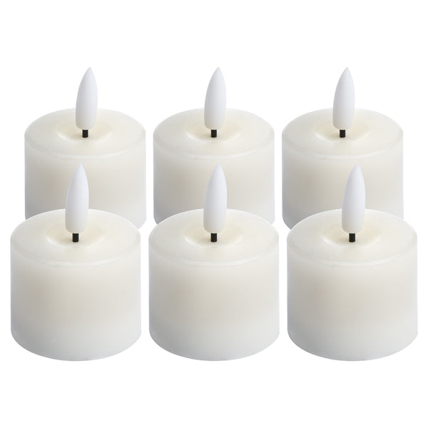 Luxe Collection Set of 6 Natural Glow LED Tealight Candles