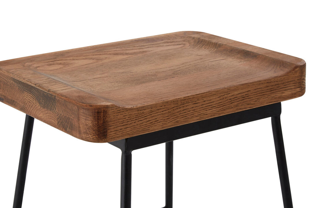 Lyon Weathered Oak Wood and  Metal Bar Stool – Xshowhome furniture