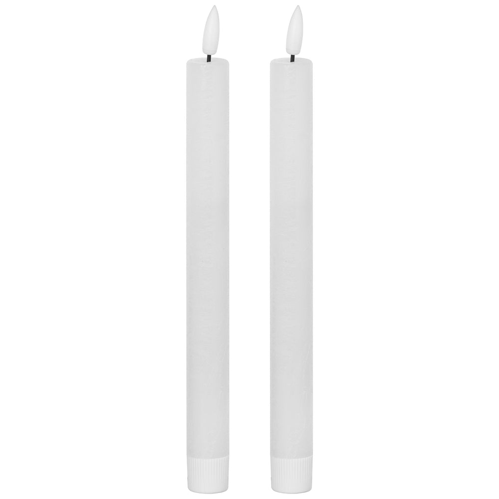 Luxe Collection Natural Glow S/ 2 White LED Dinner Candles