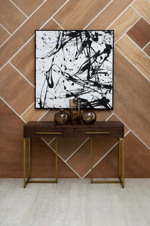 Brando Acacia Wood Effect Console Table with Drawers detail image – Xshowhome furniture