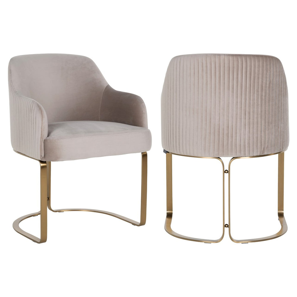 Dining chair Hadley khaki velvet fire retardant