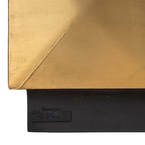 Coffee table Collada brushed gold incl. glass top