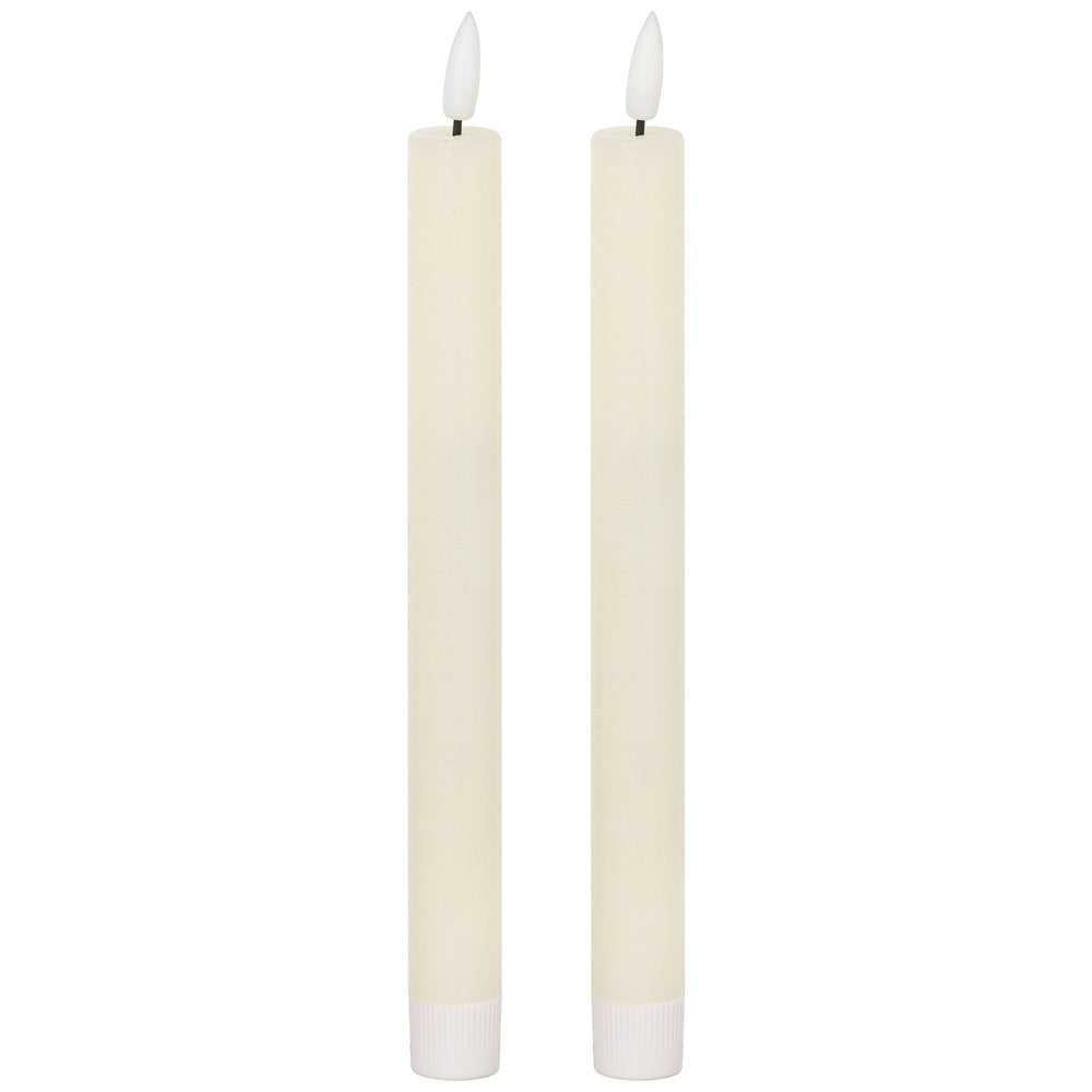 Luxe Collection Natural Glow S/ 2 Ivory LED Dinner Candles