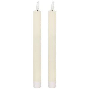 Luxe Collection Natural Glow S/ 2 Ivory LED Dinner Candles