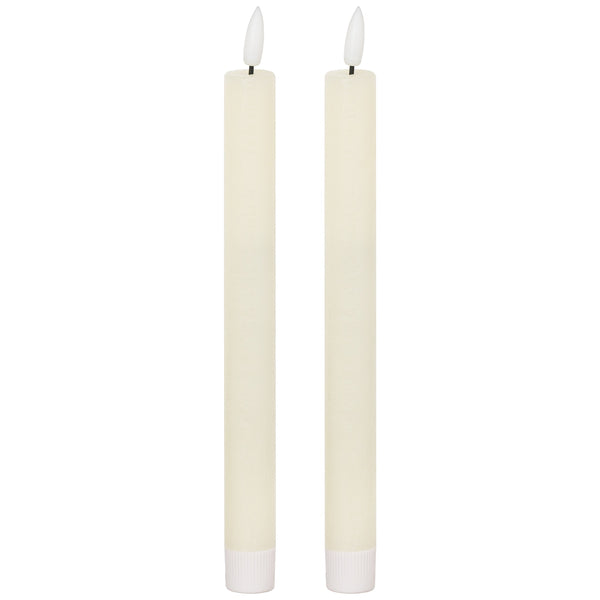 Luxe Collection Natural Glow S/ 2 Ivory LED Dinner Candles