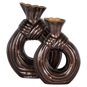 Vase Suen dark brown large