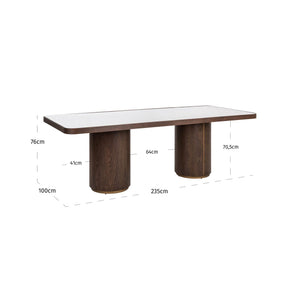Dining table Willox brown 235 including glass
