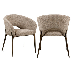 Dining chair Kenzi mocca linear fire retardant