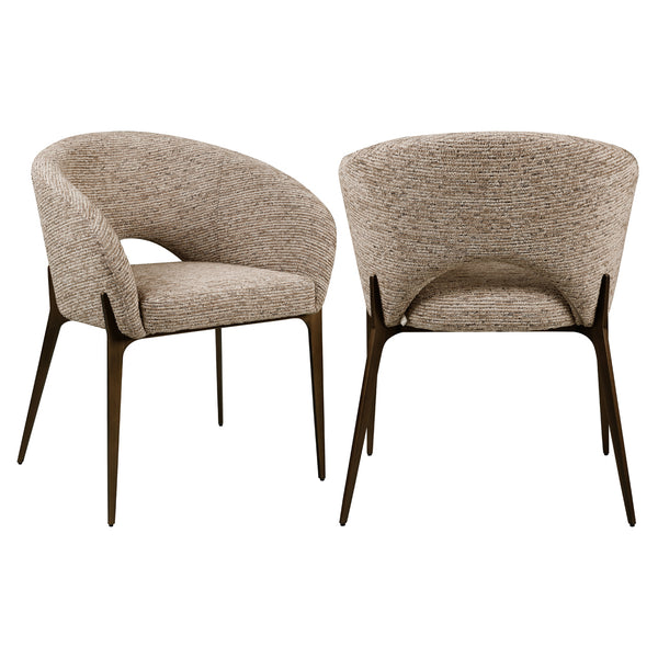 Dining chair Kenzi mocca linear fire retardant