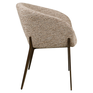 Dining chair Kenzi mocca linear fire retardant