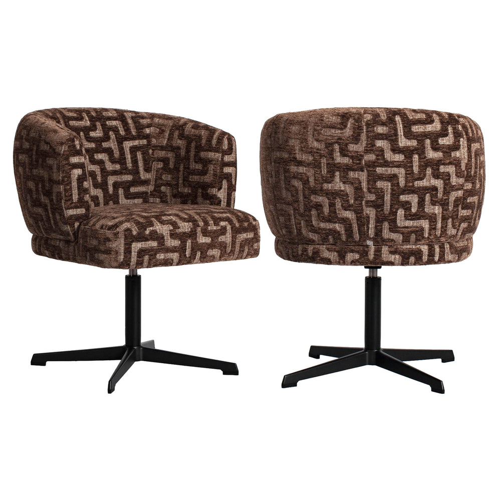 Dining chair Dinan brown labyrinth fire retardant