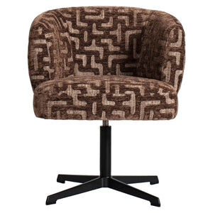 Dining chair Dinan brown labyrinth fire retardant