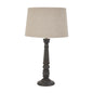 Delaney Grey Bead Candlestick Lamp With Linen Shade