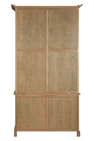 Lyon Oak Wood Tall Cabinet with Washed Grey Finish detail image – Xshowhome furniture