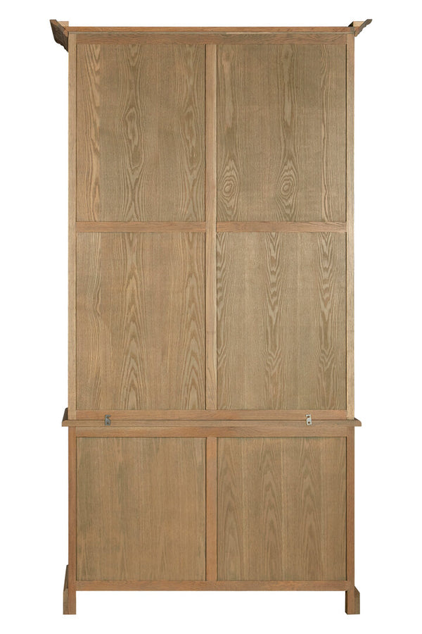 Lyon Oak Wood Tall Cabinet with Washed Grey Finish detail image – Xshowhome furniture