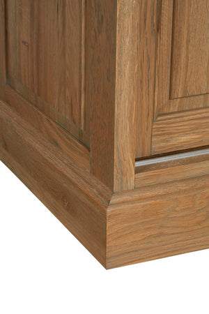 Lyon Oak Wood Tall Cabinet with Washed Grey Finish detail image – Xshowhome furniture