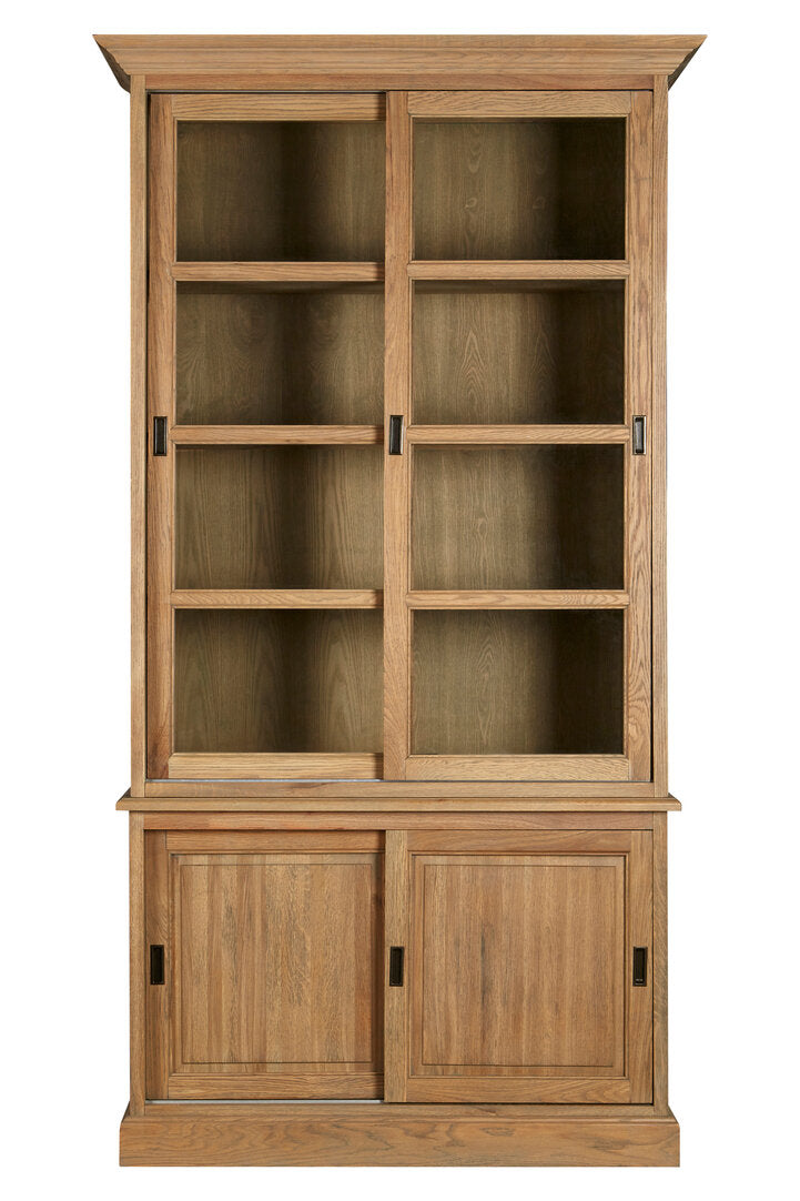 Lyon Oak Wood Tall Cabinet with Washed Grey Finish – Xshowhome furniture