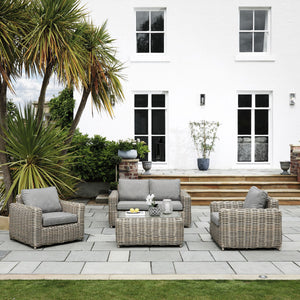 Ex-Display Amalfi Outdoor 4 Seater Set - Beige - Hills
