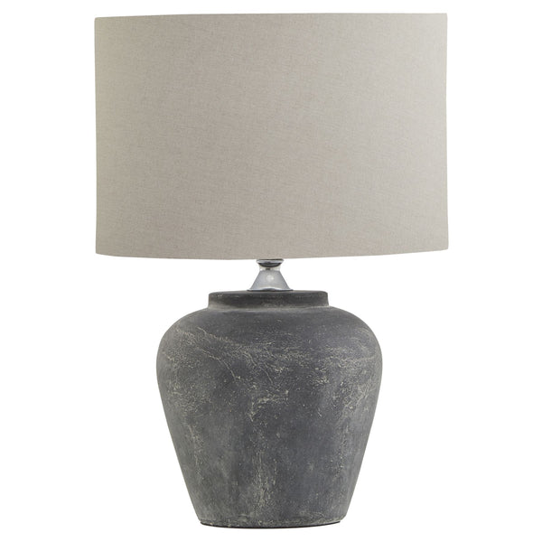 Amalfi Grey Table Lamp with Linen Shade