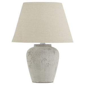 Darcy Antique White Table Lamp with Linen Shade
