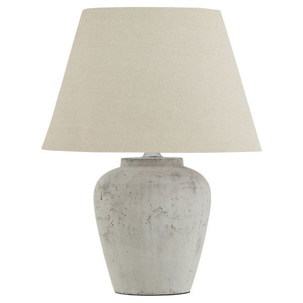 Darcy Antique White Table Lamp with Linen Shade