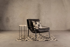 Hoxton Dark Brown Leather Lounge Chair detail image – Xshowhome furniture