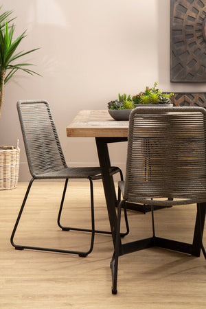 Sisal Grey Rope Chair detail image – Xshowhome furniture