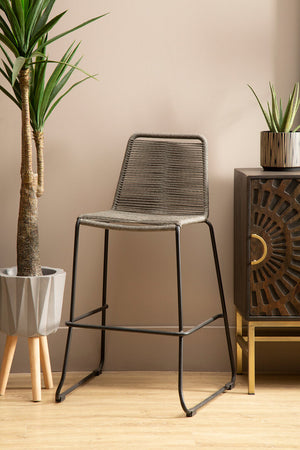 Sisal Grey Rope Bar Chair detail image – Xshowhome furniture