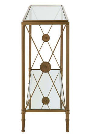 Axis Console Table With Gold Finish Frame detail image – Xshowhome furniture