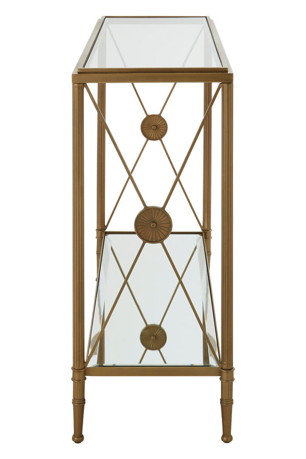Axis Console Table With Gold Finish Frame detail image – Xshowhome furniture