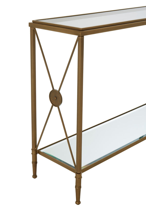 Axis Console Table With Gold Finish Frame detail image – Xshowhome furniture