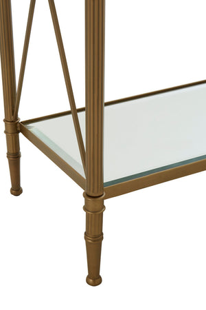 Axis Console Table With Gold Finish Frame detail image – Xshowhome furniture