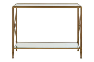 Axis Console Table With Gold Finish Frame detail image – Xshowhome furniture