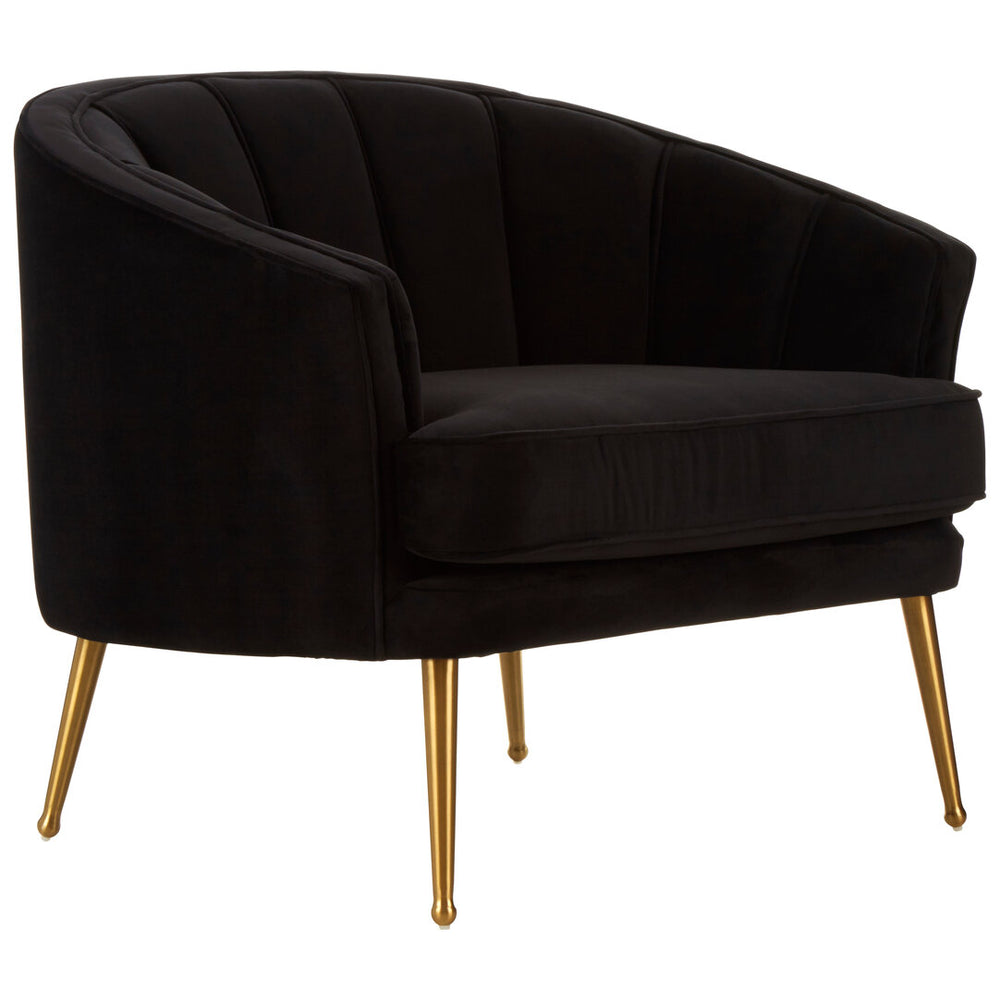 Hendricks Black Velvet Chair with Gold Finished Legs – Xshowhome furniture