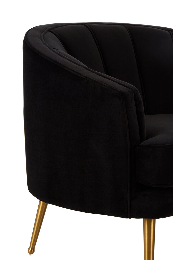 Hendricks Black Velvet Chair with Gold Finished Legs – Xshowhome furniture